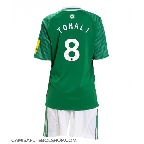 Camisa de time de futebol Newcastle United Sandro Tonali #8 Replicas 2º Equipamento Infantil 2025-26 Manga Curta (+ Calças curtas)